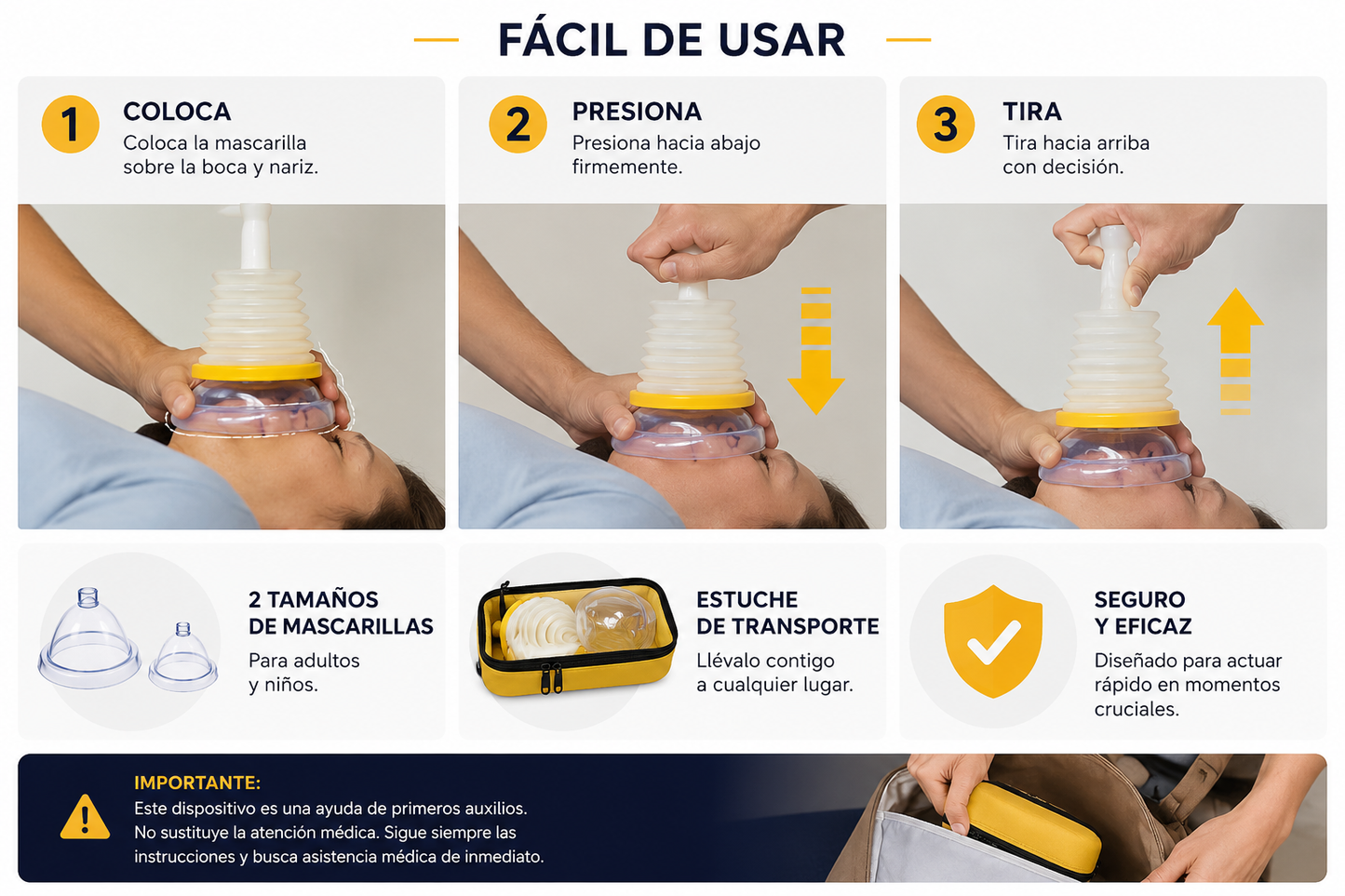 AirSafe™ | Dispositivo de apoyo para desobstrucción de la vía aérea
